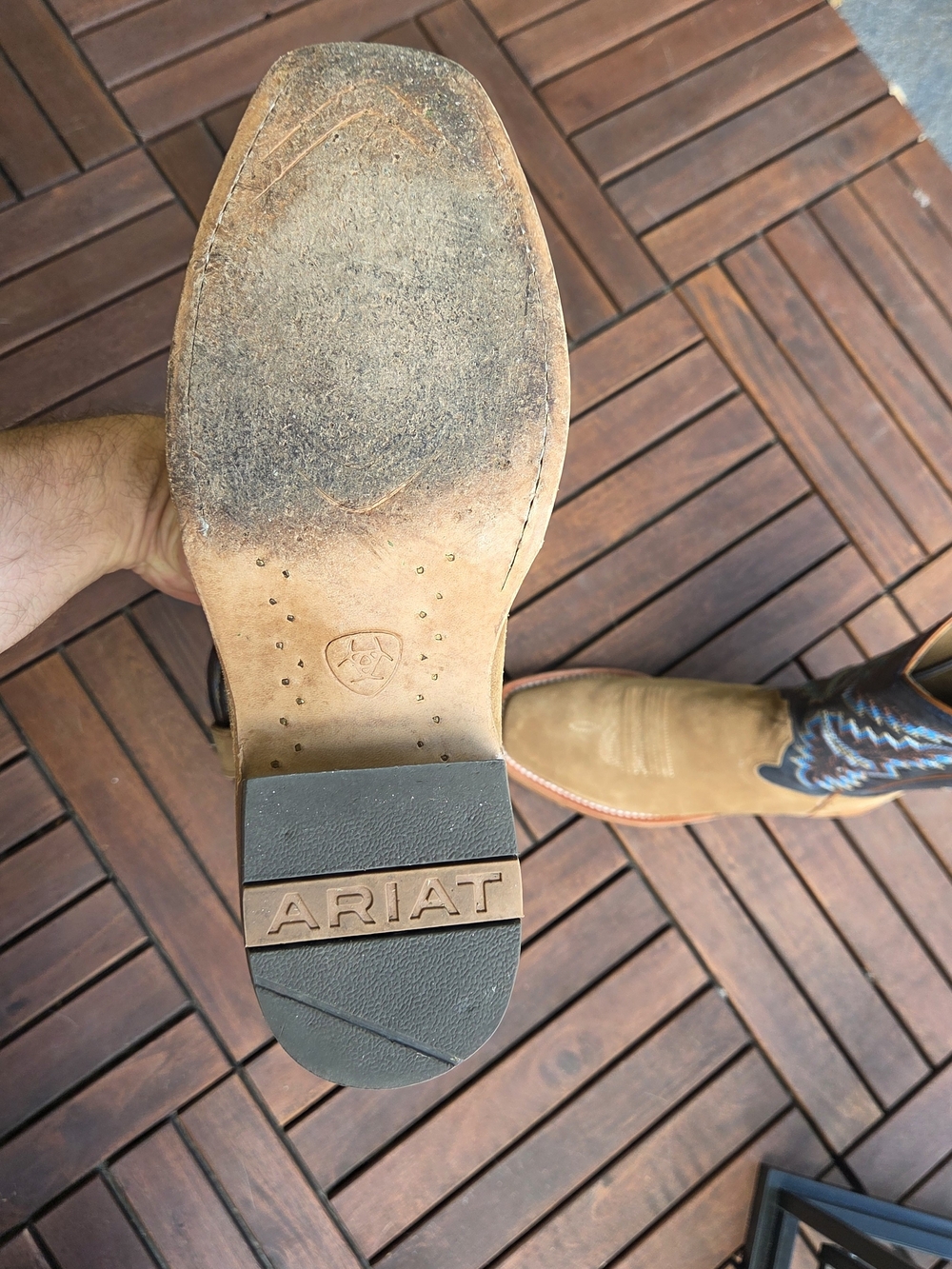 Ariat: Men’s Futurity Showman Dijon Roughout Navy Western Boot - Picture 8 of 8